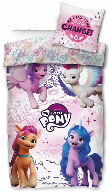 Billede af My Little Pony sengetøj - 140x200 cm - A new generation - Dynebetræk med 2 i 1 design - 100% bomulds sengesæt hos Shopdyner.dk